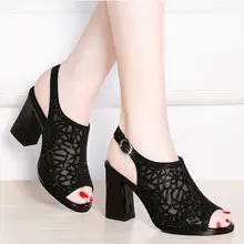 2019 Summer New Mesh Fish Mouth High Heels Summer Sexy Heels Single Shoes In Europe And America Wild ladies Thick Sandals цена 2019 Summer New Mesh Fish Mouth High Heels Summer Sexy Heels Single Shoes In Europe And America Wild ladies Thick Sandals цены онлайн
