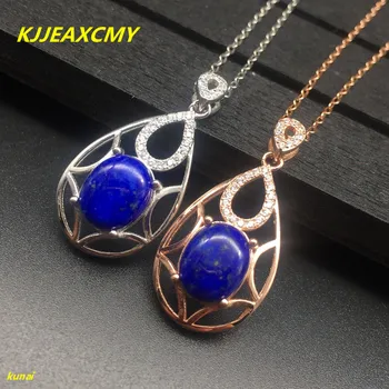 

KJJEAXCMY boutique jewels 925 pure silver, Necklaces inlaid with natural green gold stone drops for women ag