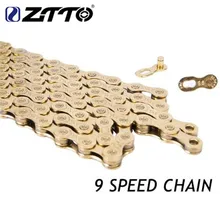 ZTTO 9s 18s 27s 9 Speed MTB Mountain Bike Road Bicycle Parts High Quality Durable Gold Golden Chain For Parts K7 System
