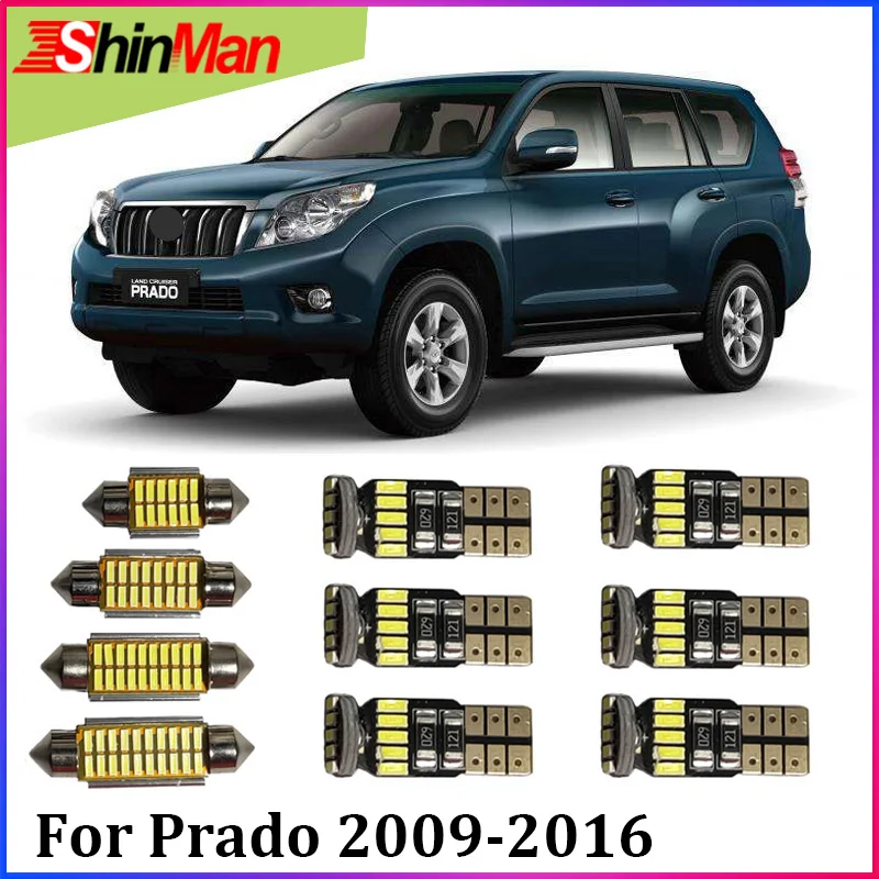

ShinMan 14x LED CAR Light Car led interior Car lighting For Toyota Prado LED Interior Light kit 2009-2016 LED Car Interior light