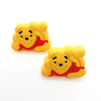 

10Pcs Dresser Knobs Cute Cartoon Bear Drawer Pulls for Kids' Room Soft Rubber Door Cabinet Handles - Yellow Knobs