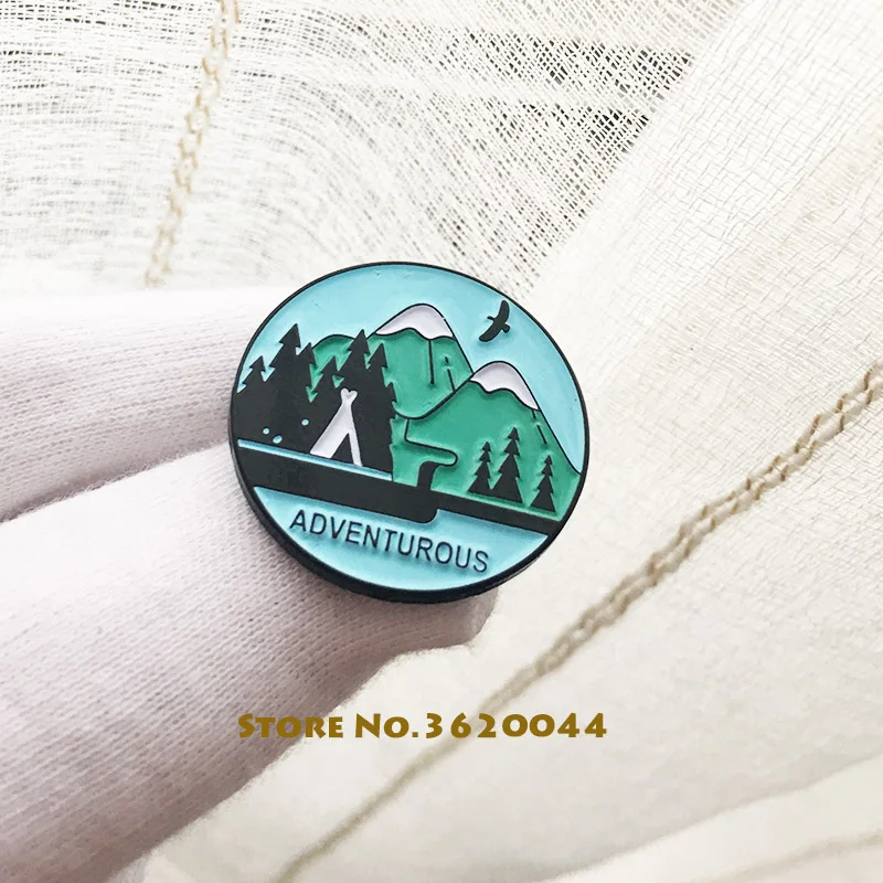 20pcs Adventure Awaits Mountain Enamel Pin Adventurous Custom Hiking