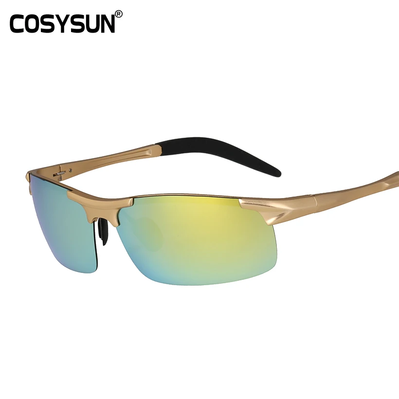 2016 Men Rimless Aluminum Polarized Sunglasses Driving Men Mirrored Polarized Eyewear Goggle