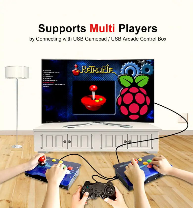 Arcade-C-1P игровой автомат Raspberry Pi 3B+ контроллер поддерживает RetroPie KODI HDMI/USB/Ethernet разрешение 1080P