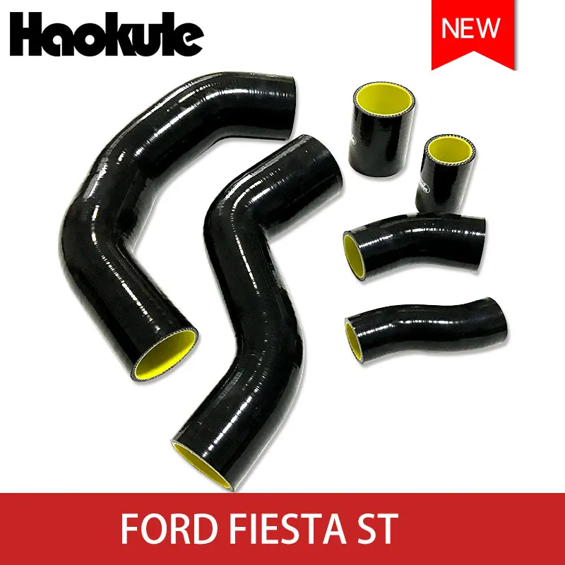 Силиконовая турбо труба для Ford Fiesta ST 20014+ B3 1.6L Ecoboost черный и красный - Цвет: Черный
