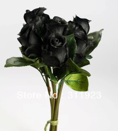 ソフトタッチ人工黒ラテックスローズ芽5ピースの黒バラ花束 Rose And White Gold Budbud Types Aliexpress