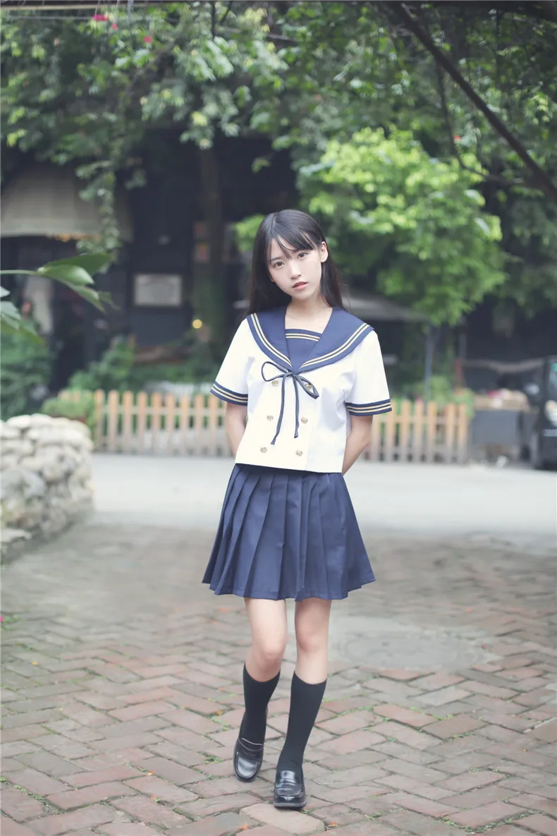 Для девочек в японском моряцкий костюм студентов Школьная форма для японской средней школы Колледж военно-морской флот парусник одежда