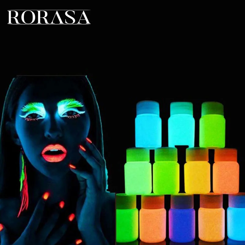 

Waterproof Halloween Neon Fluorescent Body 12 Colors Painting Grow In Dark Party Fluorescent UV Body Art Paint Makeup Decoration