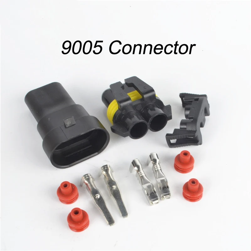 2 Set 9006 9005 HB3 HB4 Female Male Connector HID Plug Socket Joint Head Adaptor