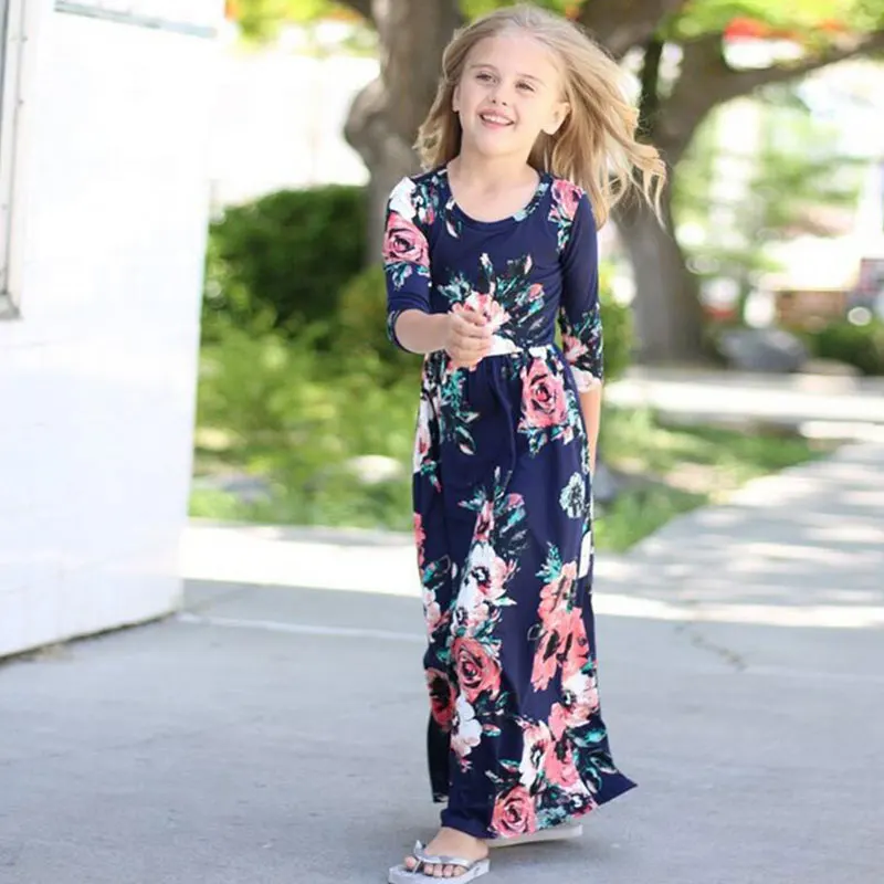 

2018 Summer Kids Dresses Children Girls Short Sleeve Floral Princess Dress Spring Girl Beach Floral Dresses Kids Party Dresses