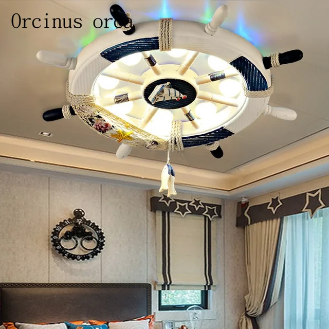 Mediterranean Rudder Ceiling Lamp Children S Room Creative Lighting Mediterranean Rudder Ceiling Lamp Children S Room Creative Lighting Personality Cartoon Boy Bedroom