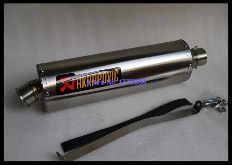 Oval L: 500mm ID: 51mm/54mm/57mm/61mm/63mm/65mm Universal motocicleta escape silenciador Escape modificado silenciador de motocicleta para CB400