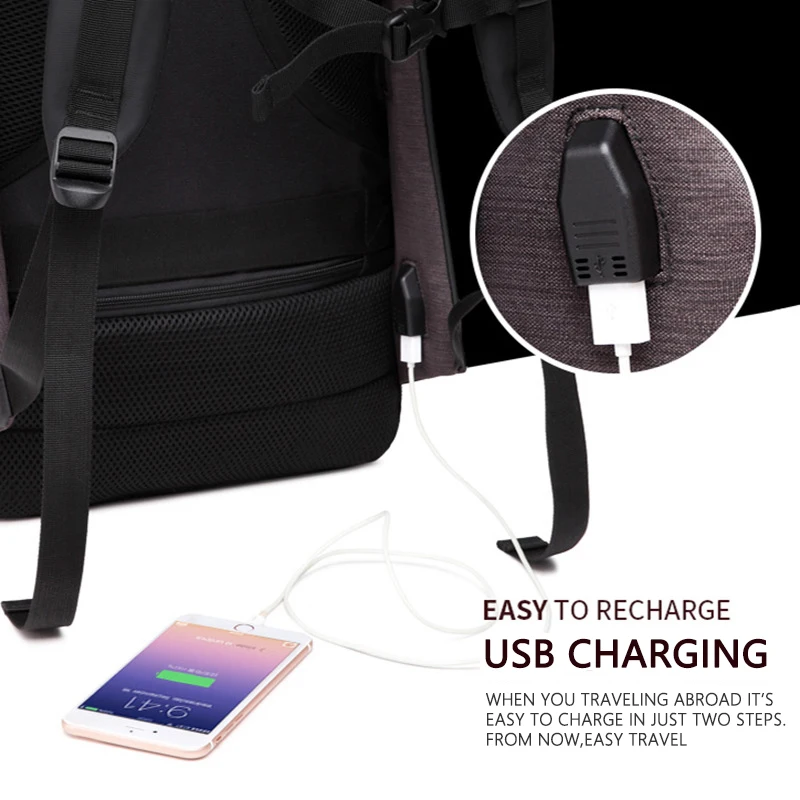 Рюкзак для ноутбука водонепроницаемый с usb зарядкой мужчин и женщин 2019|Рюкзаки| |
