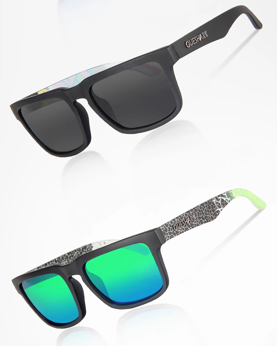Óculos de Sol para Mulheres Mulheres dos Homens de Pesca Esportes ao ar Queshark Tr90 hd Quadro Espelhado Polarized dos Homens de Pesca Caminhadas Livre 6 Óculos de pesca
