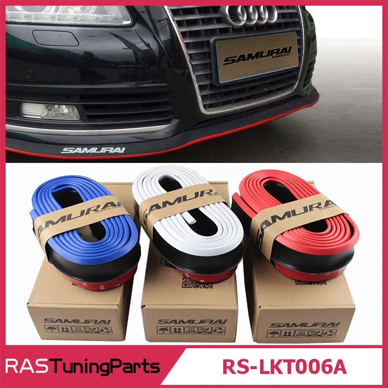 

RASTP-New Carbon Fiber Rubber Soft Black Bumper Strip Car Exterior Front Bumper Lip Kit / Car Bumper Strip RS-LKT006A