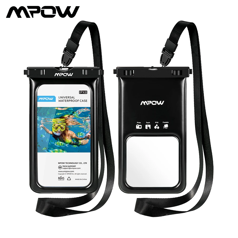 

2 Pack Mpow 6.5 Inch IPX8 Waterproof Case Universal Phone Pouch Case Bag For Swim For iphone 7/ 7 Plus/ X/ XR/ 6 Huawei P20 Lite