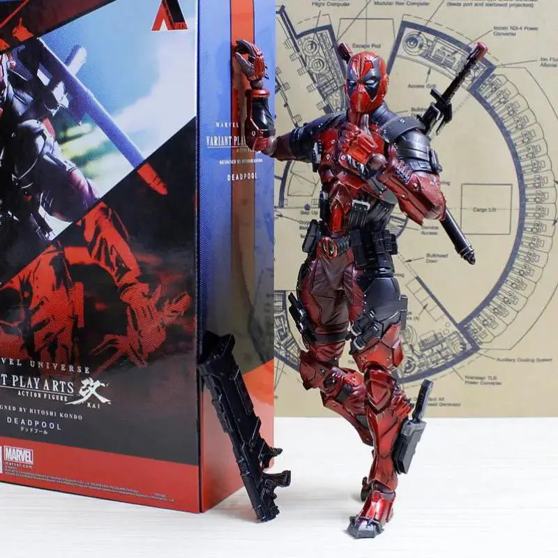 26 см Play Arts Kai Deadpool Wade Winston Wilson X-men аниме экшн-игрушки фигурки коллекция моделей из