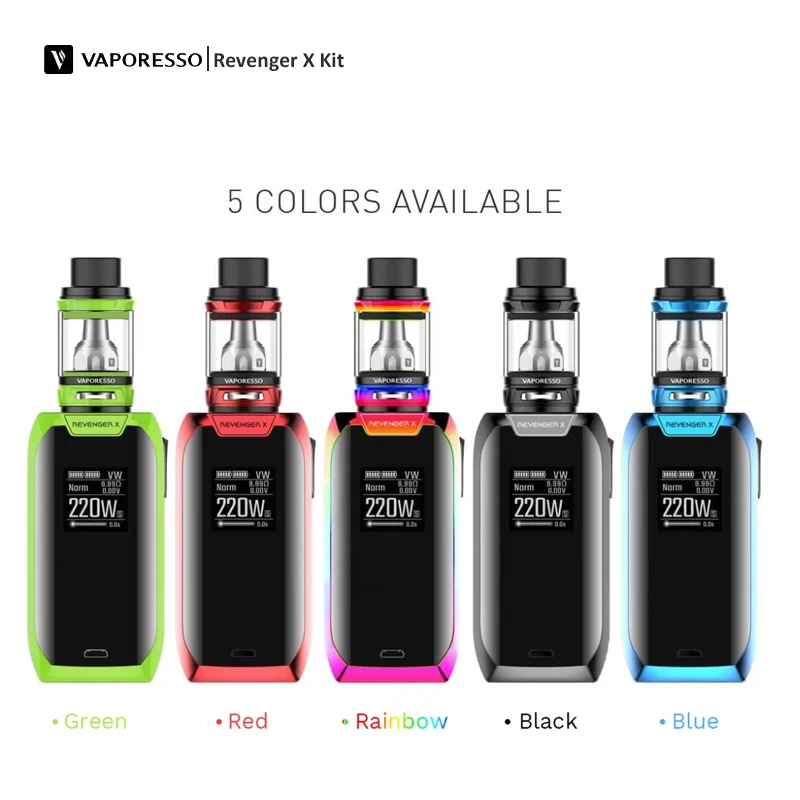 Original Vaporesso Revenger X Kit Vape 220W Output with 0.96 Touch Pattern 5ML/2ML Atomizer Capacity Fit Mod | Электроника