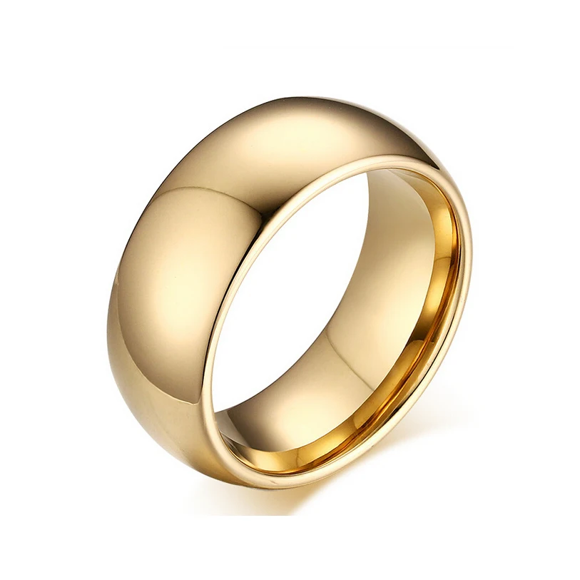 

8.0mm Tungsten Carbide Rings For Men Wedding ring Top Quality Gold Color Jewelry