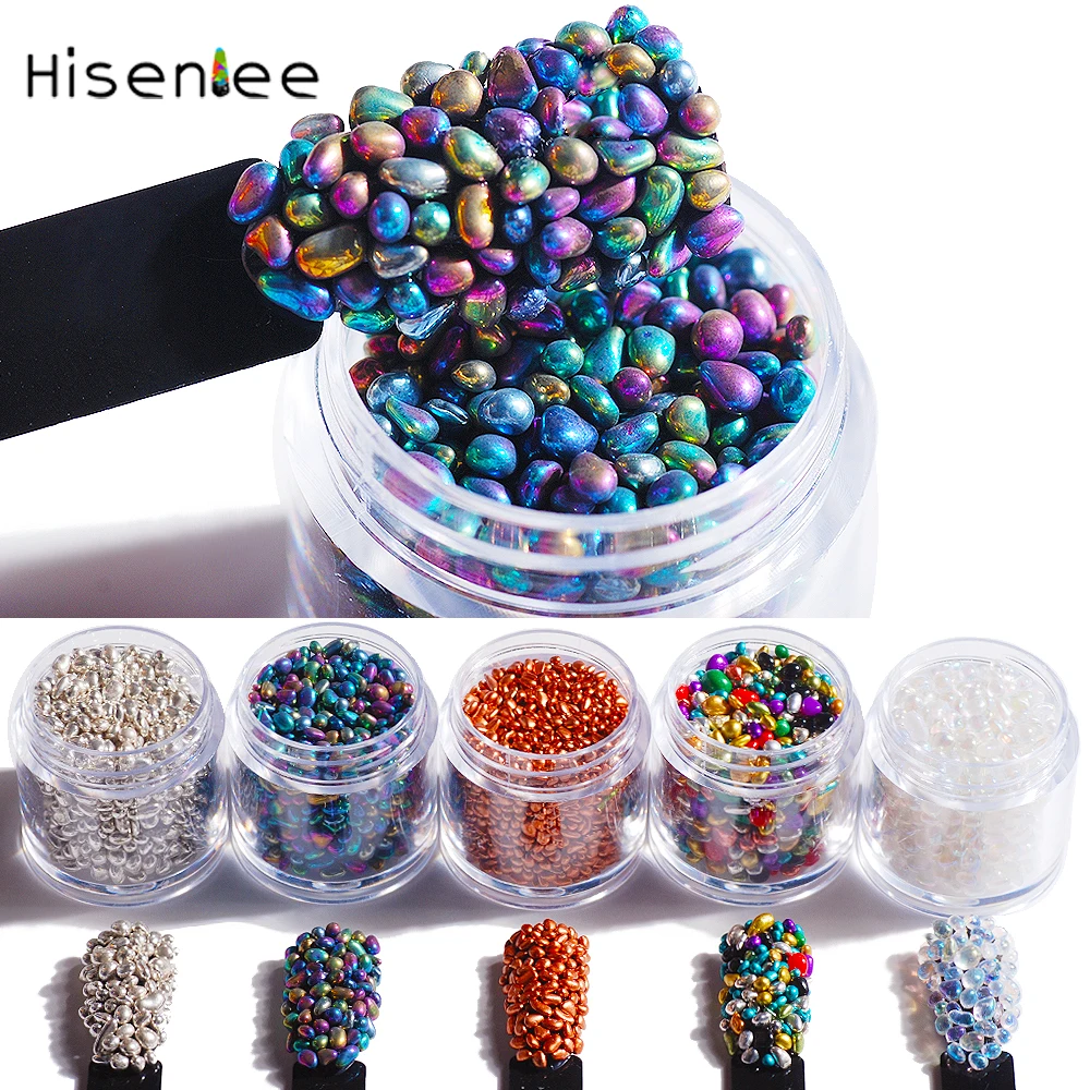 

18g/jar Chameleon Stone Small Irregular Glass Bead Manicure Tool 3D Nail Art Rhinestone Decoration Accessories Gradient Beads