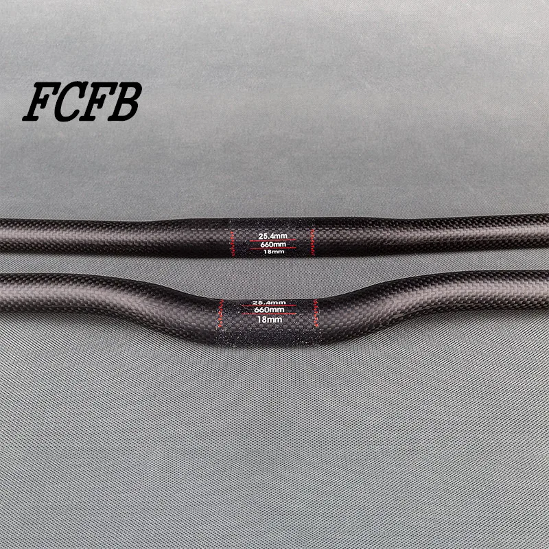 FCFB без логотипа труба из углеродистого волокна 3K углеродный руль для горного велосипеда велосипедный Руль 25,4*580/600/620/640/660/680/700 мм MTB углеродный руль плоского подъема