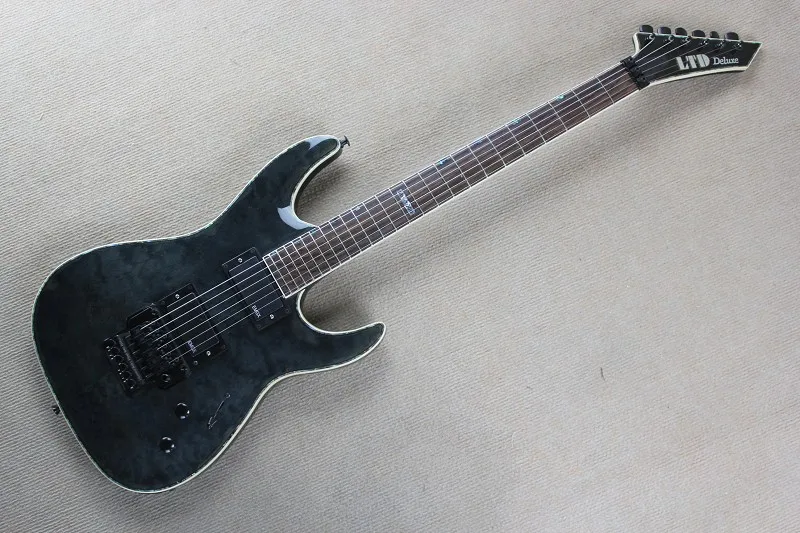 

Top Quality EMG Pickup LTD Deluxe MH-1000 Carbon Black Electric Guitar with emg pickup Floyd Rose Tremolo in stock