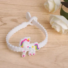 12 Pcs Silicone Unicorn Bracelet Kids Children Gifts Cute Animals Bangle Jewelry