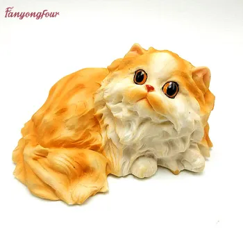 

New style Persian cat silicone mold cake decoration tools 3D chocolate cake mold