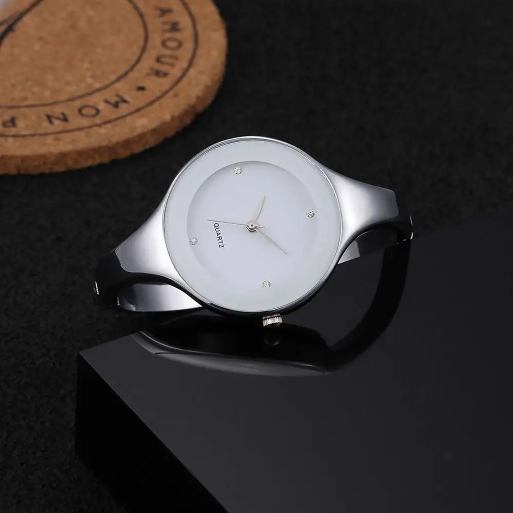 JW Роскошные брендовые модные кварцевые часы для женщин из нержавеющей стали браслет Часы повседневные часы Женское платье подарок Relogio - Цвет: Белый