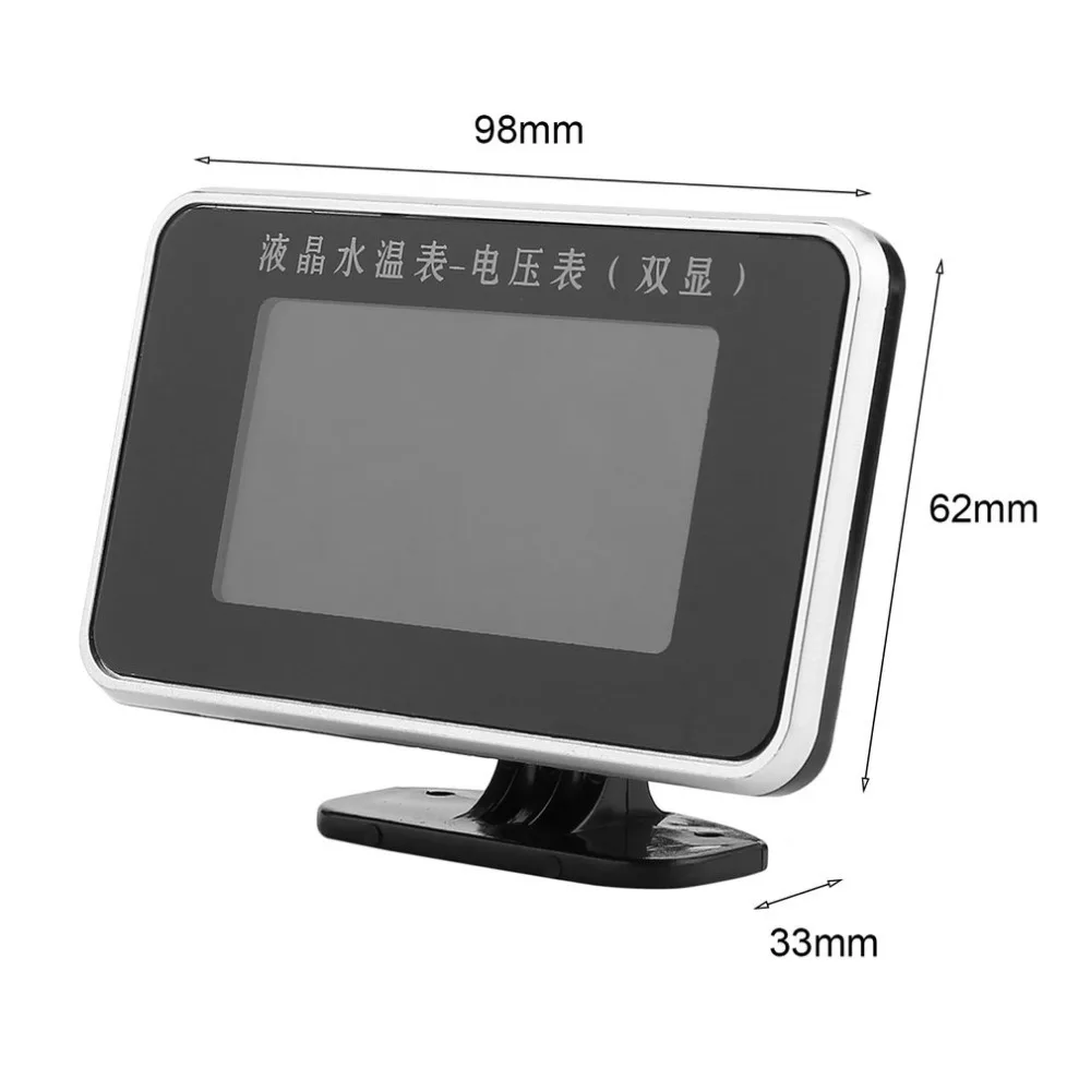 

Professional Auto Vehicles LCD Screen Gauge 2 In 1 Water Temperature Meter Voltmeter Monitor Tool Universal Fit For 12V 24V Car