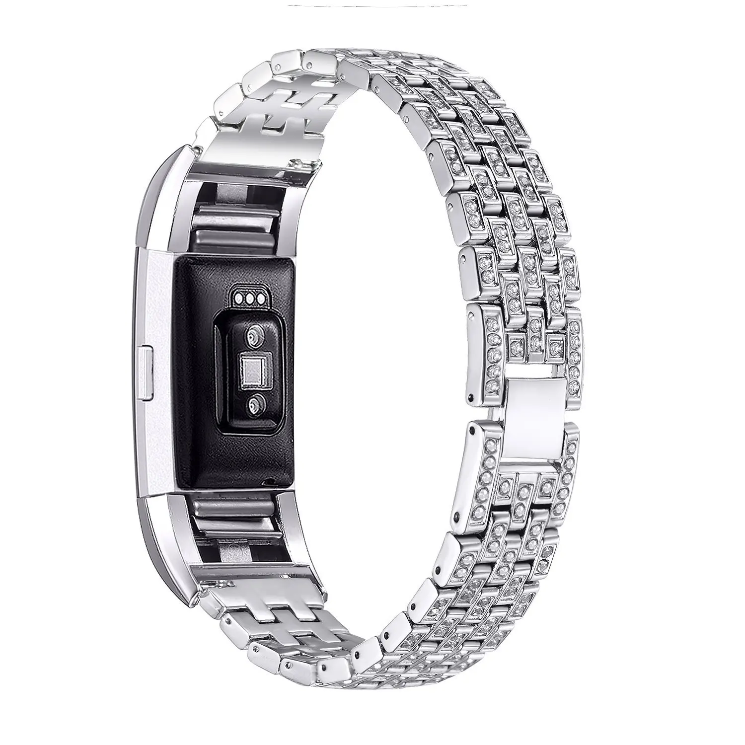 

For Fitbit Charge two Bands, Joyozy Replacement Mesh Metal Bands Bracelet for Fitbit Charge two Silver Rose Gold, black,bling