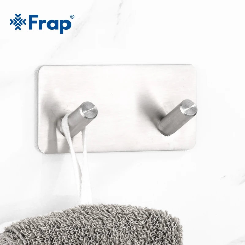 Frap High Quality 2 Hooks Robe Hook Bathroom Towel Wall Hooks Kitchen