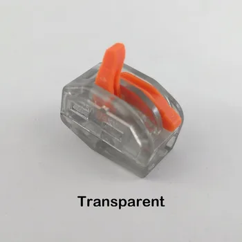

100Pcs 2 Pin transparent Universal compact wire wiring connector conductor terminal block with lever