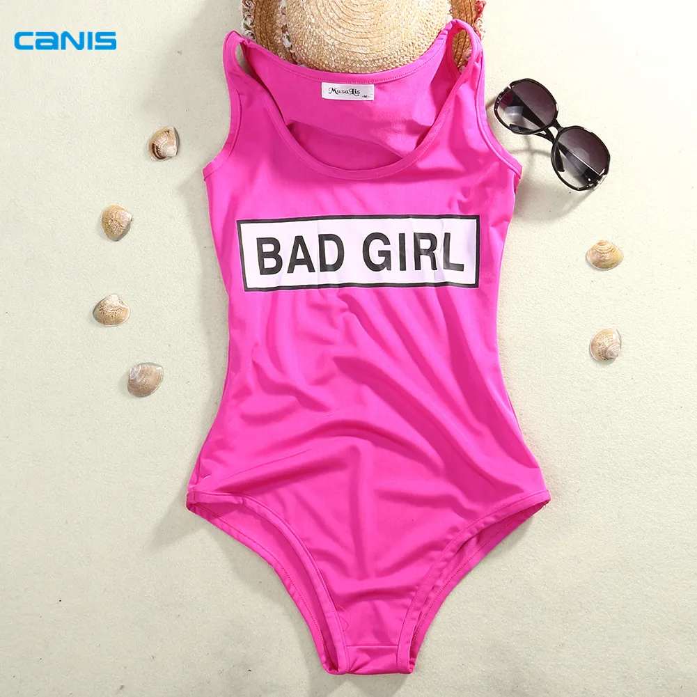 

2016 Solid Bad Girl Monokini Swimsuit Sexy One Piece Swim Suits Women Bathing Suit L