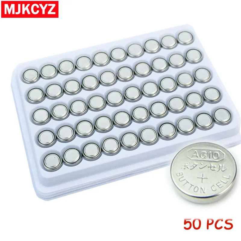 50 шт. AG10 LR1130 1130 SR1130 389A LR54 L1131 1 5 В батарейки для монет MP3 плееры игрушки часы с