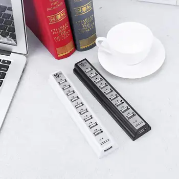 

Portable Multi HUB Splitter 480Mbps High Speed 10 USB2.0 Ports Extender Splitter Adapter Hub EU for Computer Laptop