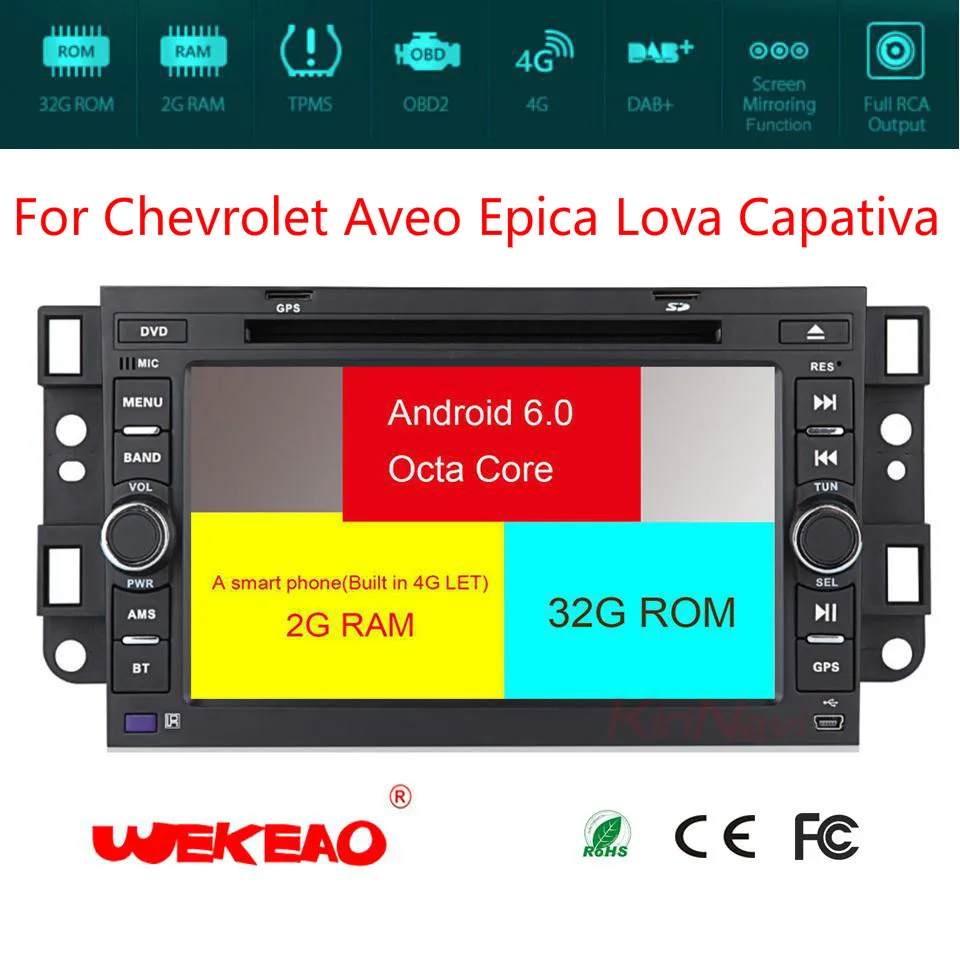 Wekeao Car DVD Player For Chevrolet Aveo Epica Lova Capativa With GPS Navigation System Octa Core Support Melodious Vedio/Radio |