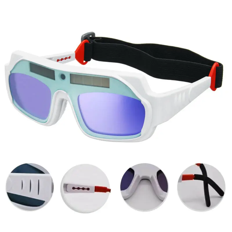 1pc LCD Screen Solar Powered Auto Darkening Mask Helmet Goggle Welding Glasses Eye Goggles Eyeshade Protective Accessories