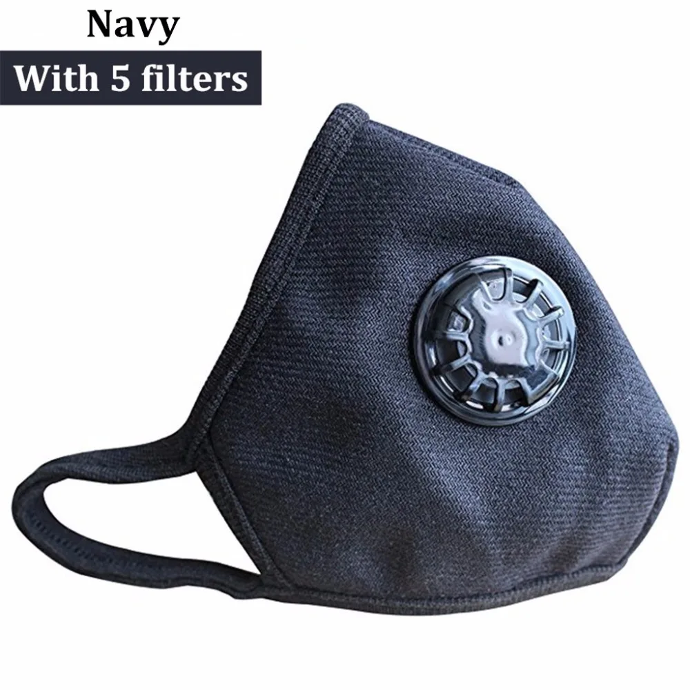 

Grade N99 Anti-pollution Mask Washable Cotton Respirator with Replaceable Filters (5Pcs) for Paint Dust Mold, Anti-Haze