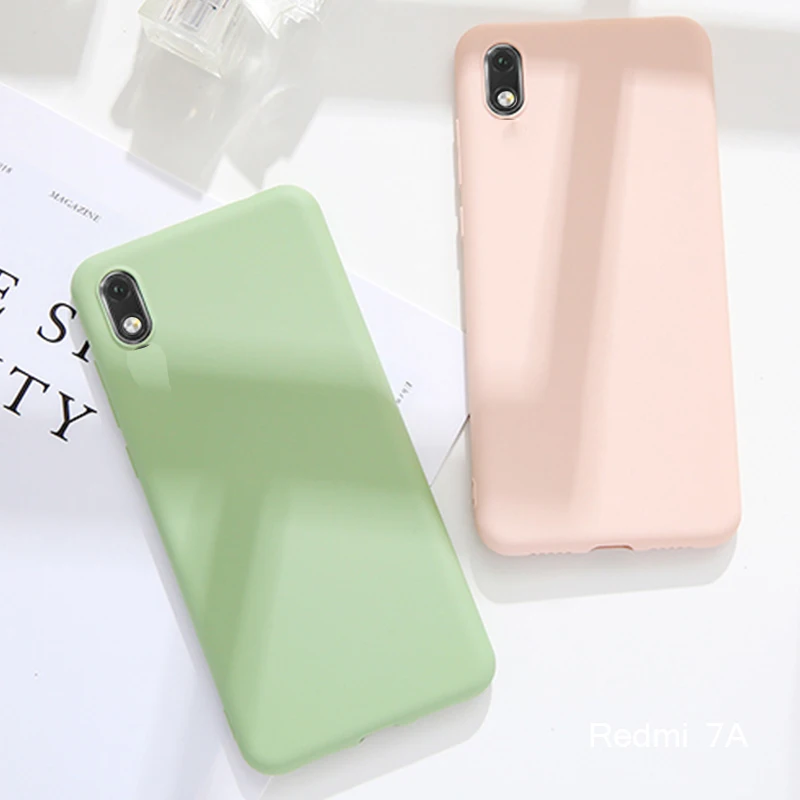 

For Redmi 7A Case Flex Rubber Cover Liquid Silicone Phone Case On For Xiaomi Redmi 7A 7 A Cover Shockproof Smoothy Bumper Shell