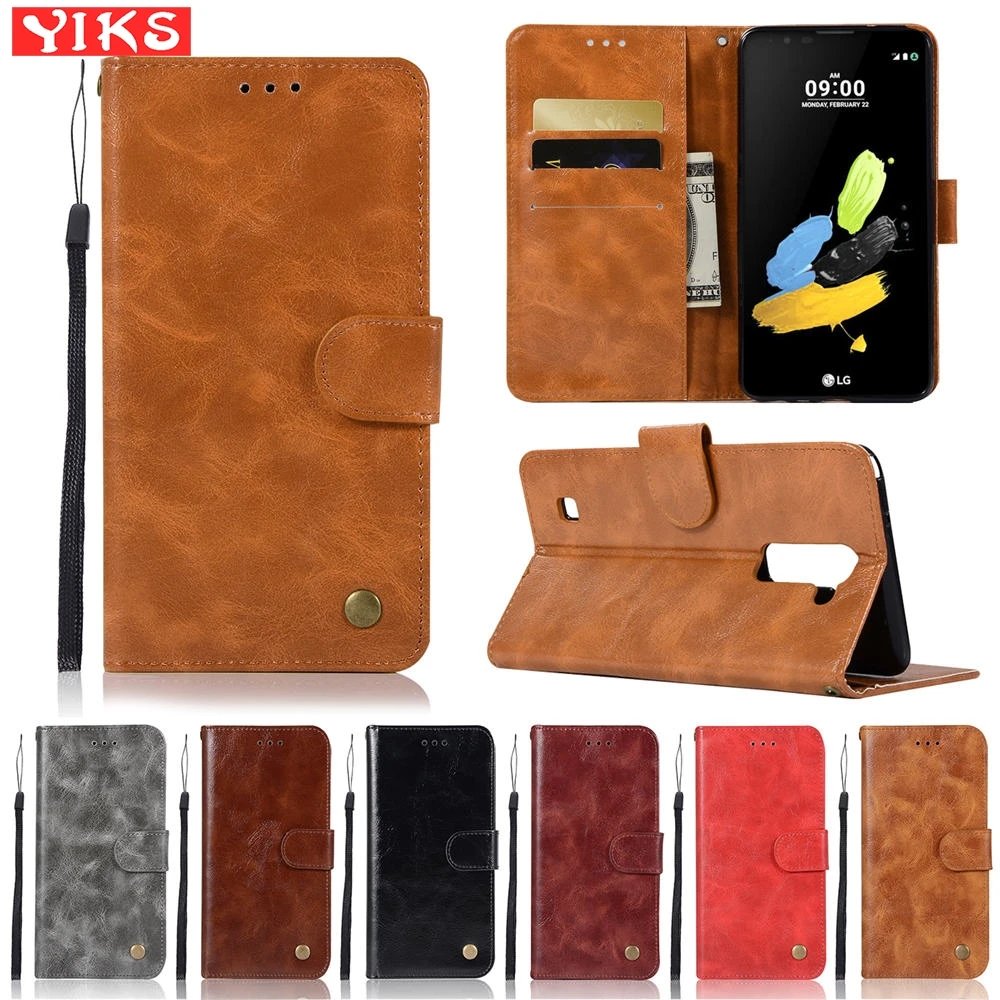 

For Fundas LG K10 2016 Case Solid Wallet Flip Stand Leather Case For LG K10 lte K430DS Phone Cover Case With Card Slot Etui Capa