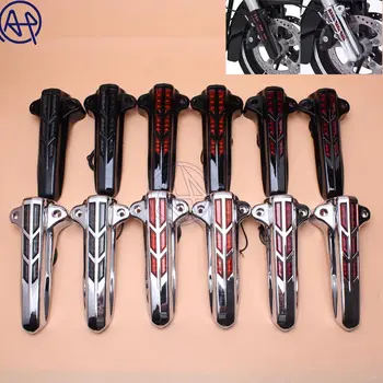 

Motorcycle 6colors Red Light Front Lower Fork Cover Lower Leg Slider Covers Fits For Harley Touring FLHT FLHX FLHR 2014-up