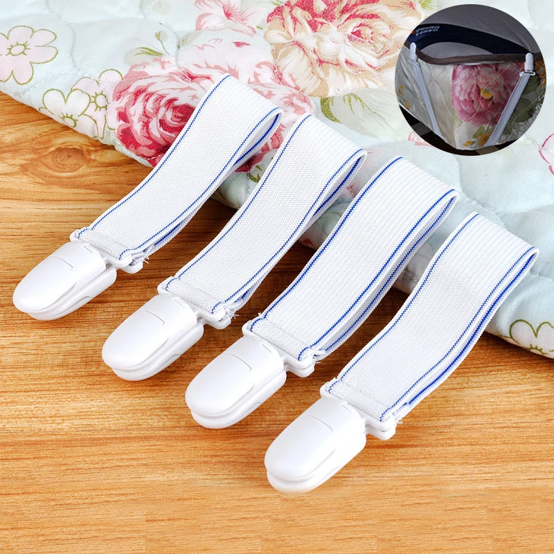 

4Pcs/set Nylon Bed Sheet Clamp Mattress Cover Blankets Grippers Clip Holder Fasteners Elastic Set Home Accessories