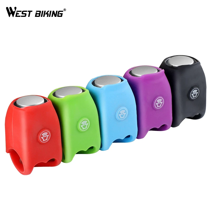 

WEST BIKING 120db Bike Electric Bells Horn Handlebar Alarm Bell Waterproof Bicycle Ring 5 Sound Modes Cycling Accessories
