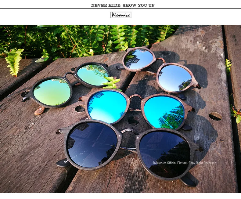 Женские солнцезащитные очки, очки для мужчин, Ретро стиль, Круглые, деревянные, Ретро стиль, модные, металлические, брендовые, дизайнерские, 2447