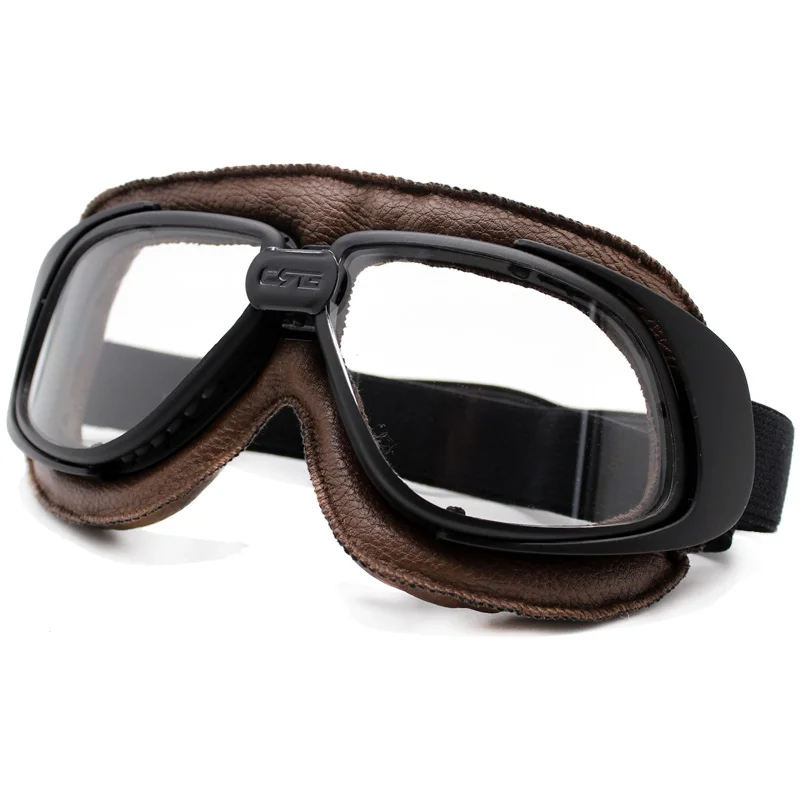 Classic Leather Pilot Biker Goggles11