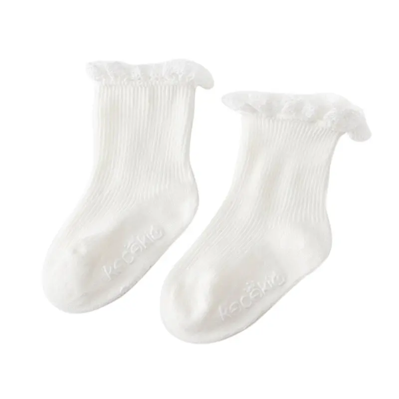 

Newborn Baby Girl Socks Lace Ruffle Trim Antiskid Baby Socks Gifts For Toddler 0-2 Years K08