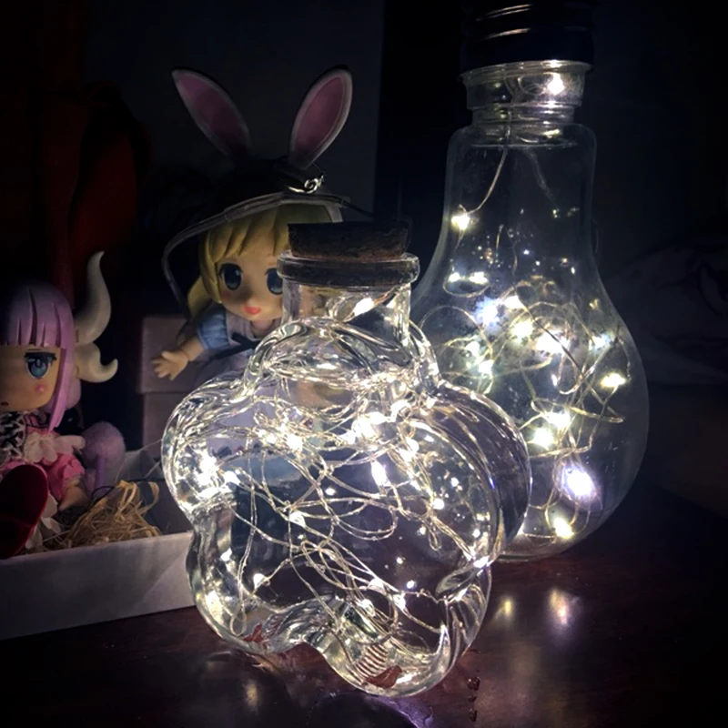 

1M LED Solar Garland Fairy Sliver Copper Wire Corks String lights for Outdoor Home/Party/New Year/Christmas Decoration