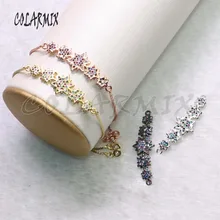 10 шт. радужные циркониевые браслеты мульти Коннектор со звездой аксессуары ювелирные изделия микро проложили Кристалл летние ювелирные изделия для женщин 9267