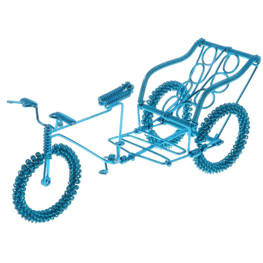 

17X18X9CM Aluminum Art Crafts Diecast Flower Wheel Tricycle Bike Bicycle Model Collection Toy Home Decoration